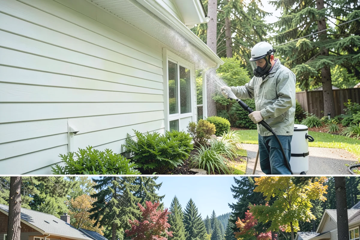 Garage Door Washing in Orting, Pierce County, WA - Spring is ideal for clearing the heavy cedar and cottonwood pollen that coats doors after a wet Northwest winter.