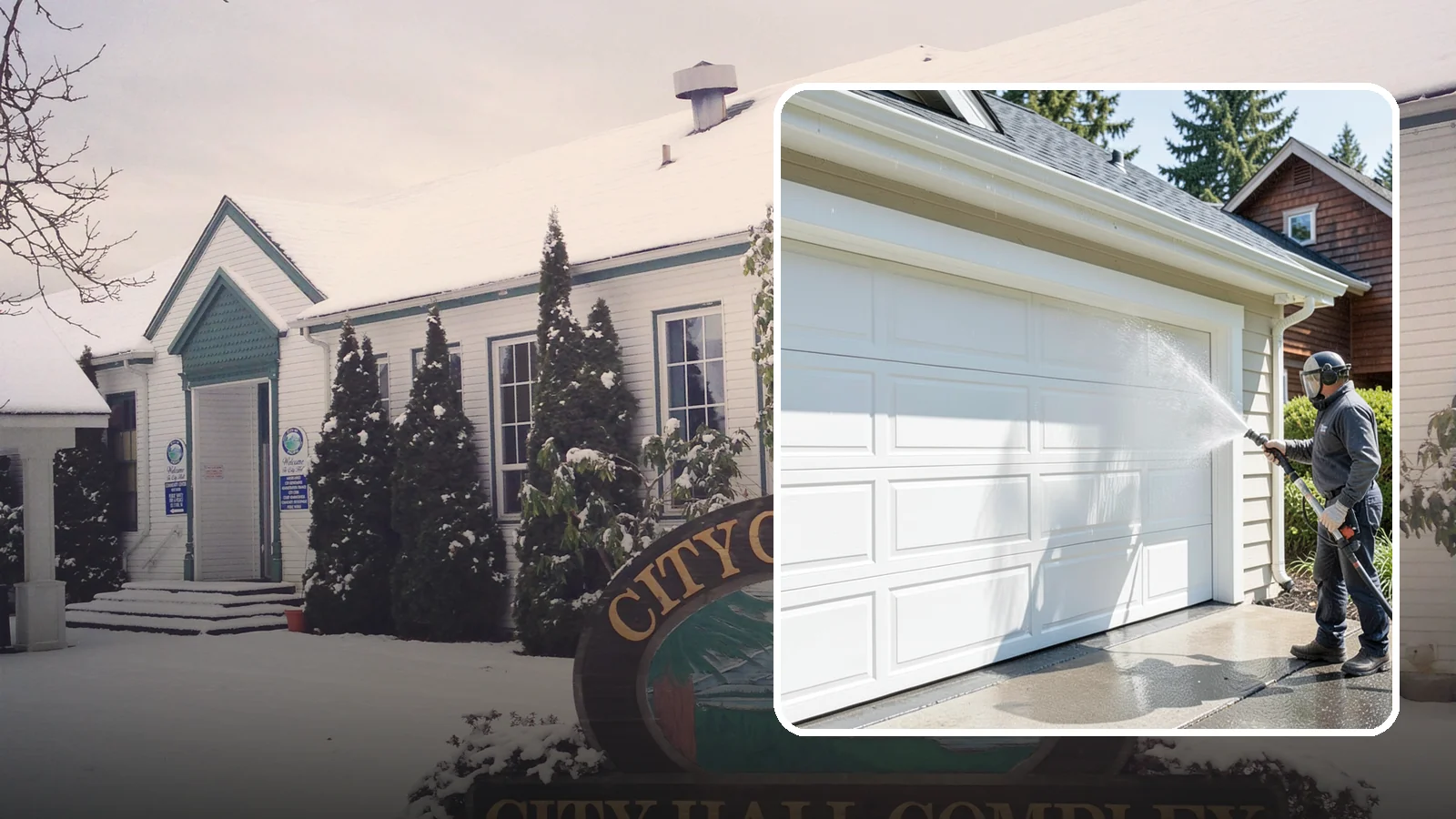 Garage Door Washing in Pacific, King County, WA - We clean garage doors panel by panel to lift road film, pollen, and the gray oxidation that dulls Washington driveways.