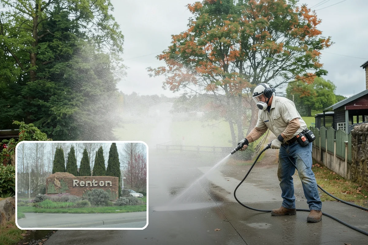 Garage Door Washing in Renton, King County, WA - Brightens the most prominent surface on your home's front elevation