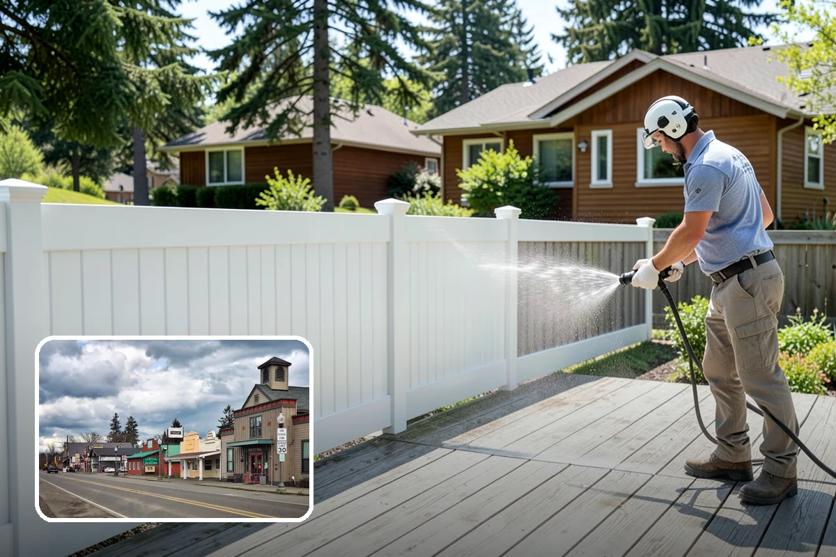 Garage Door Washing in Roy, Pierce County, WA - Brightens the most prominent surface on your home's front elevation
