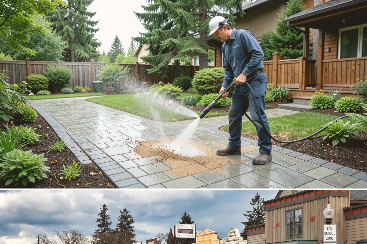 Garage Door Washing in Roy, Pierce County, WA - Spring is ideal for clearing the heavy cedar and cottonwood pollen that coats doors after a wet Northwest winter.