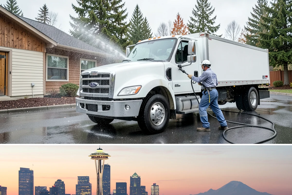 Garage Door Washing in Seattle, King County, WA - Spring is ideal for clearing the heavy cedar and cottonwood pollen that coats doors after a wet Northwest winter.