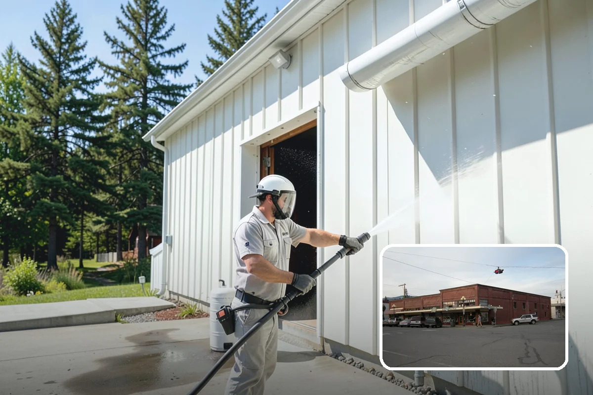 Garage Door Washing in Sedro-Woolley, Skagit County, WA - Brightens the most prominent surface on your home's front elevation