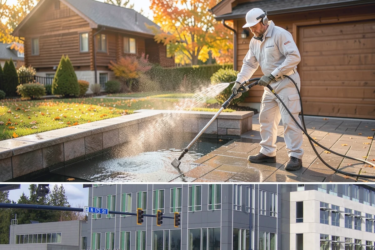 Garage Door Washing in Shoreline, King County, WA - Spring is ideal for clearing the heavy cedar and cottonwood pollen that coats doors after a wet Northwest winter.