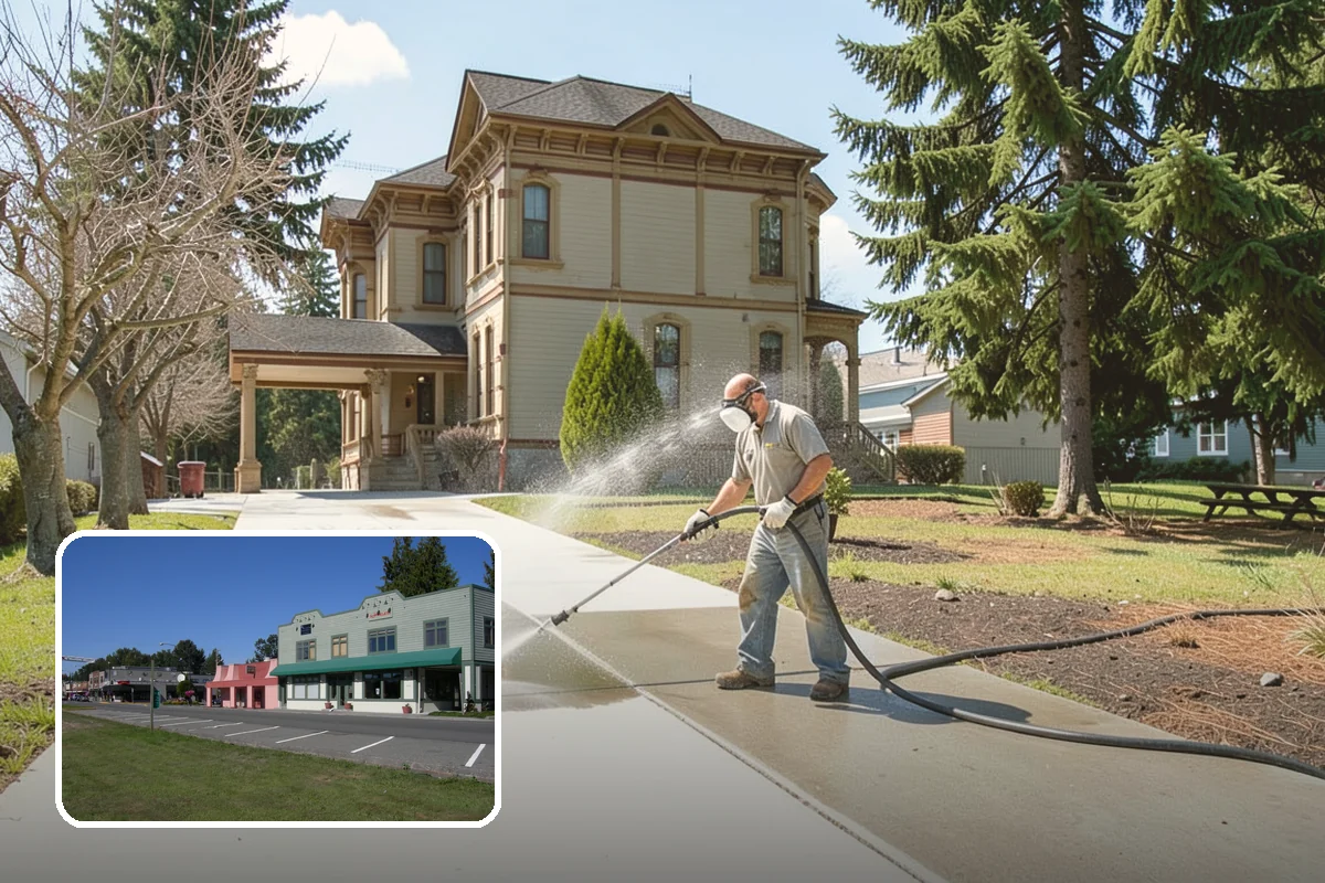 Garage Door Washing in Snoqualmie, King County, WA - Brightens the most prominent surface on your home's front elevation