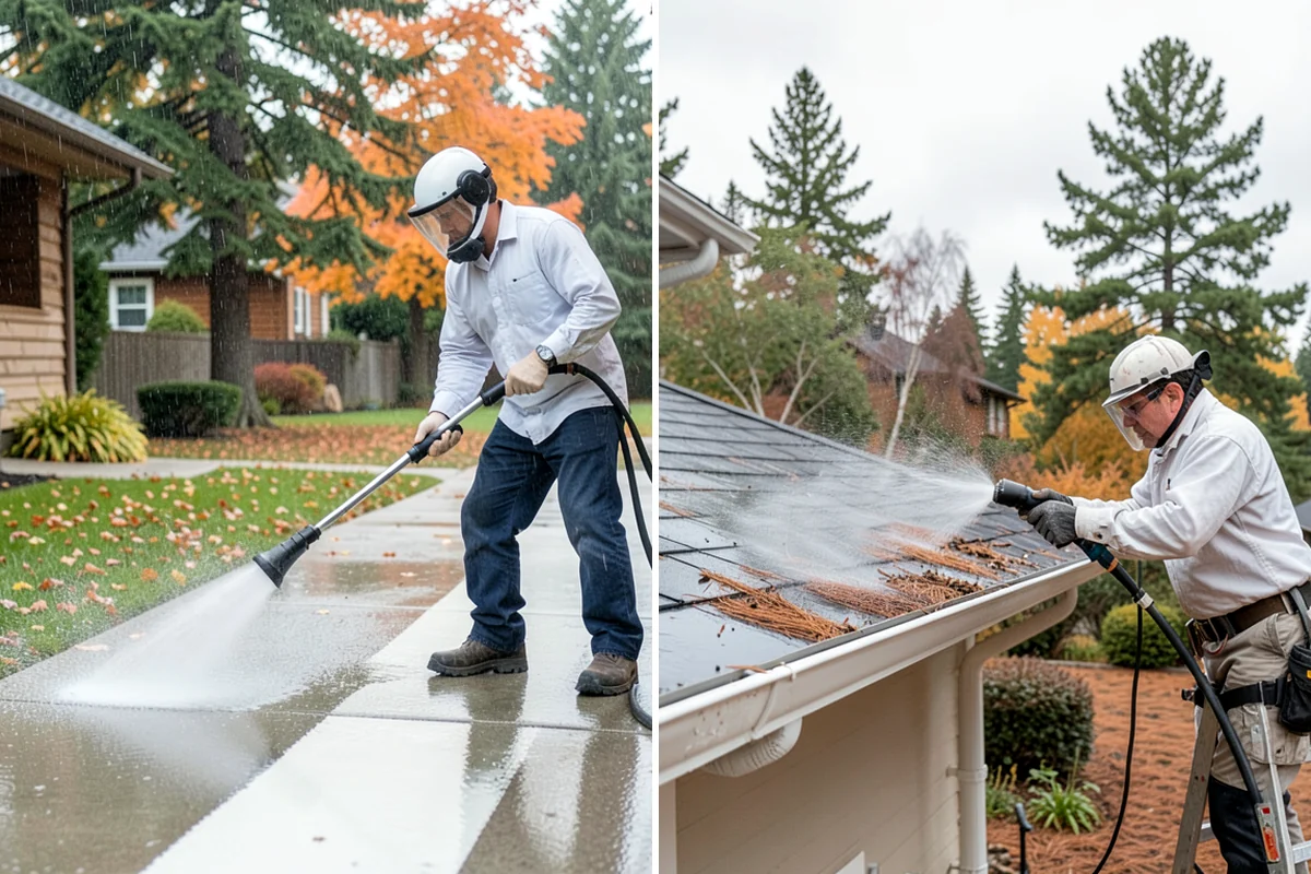 Garage Door Washing in Snoqualmie, King County, WA - Rinse loose dust and cobwebs from panels and track hardware