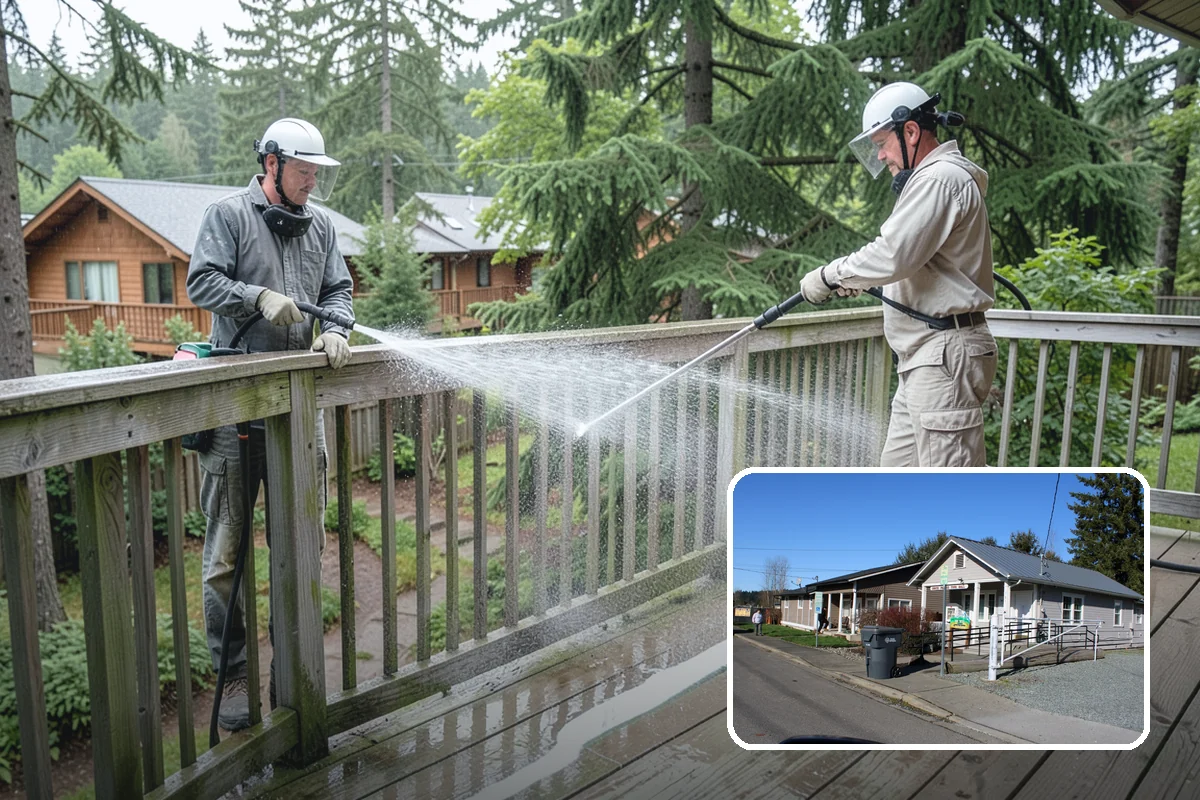 Garage Door Washing in South Prairie, Pierce County, WA - Brightens the most prominent surface on your home's front elevation