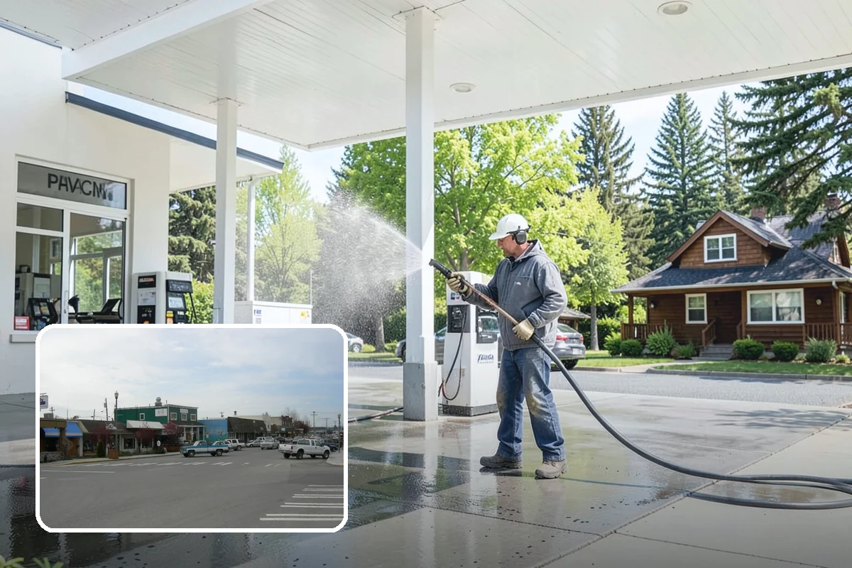 Garage Door Washing in Stanwood, Snohomish County, WA - Brightens the most prominent surface on your home's front elevation