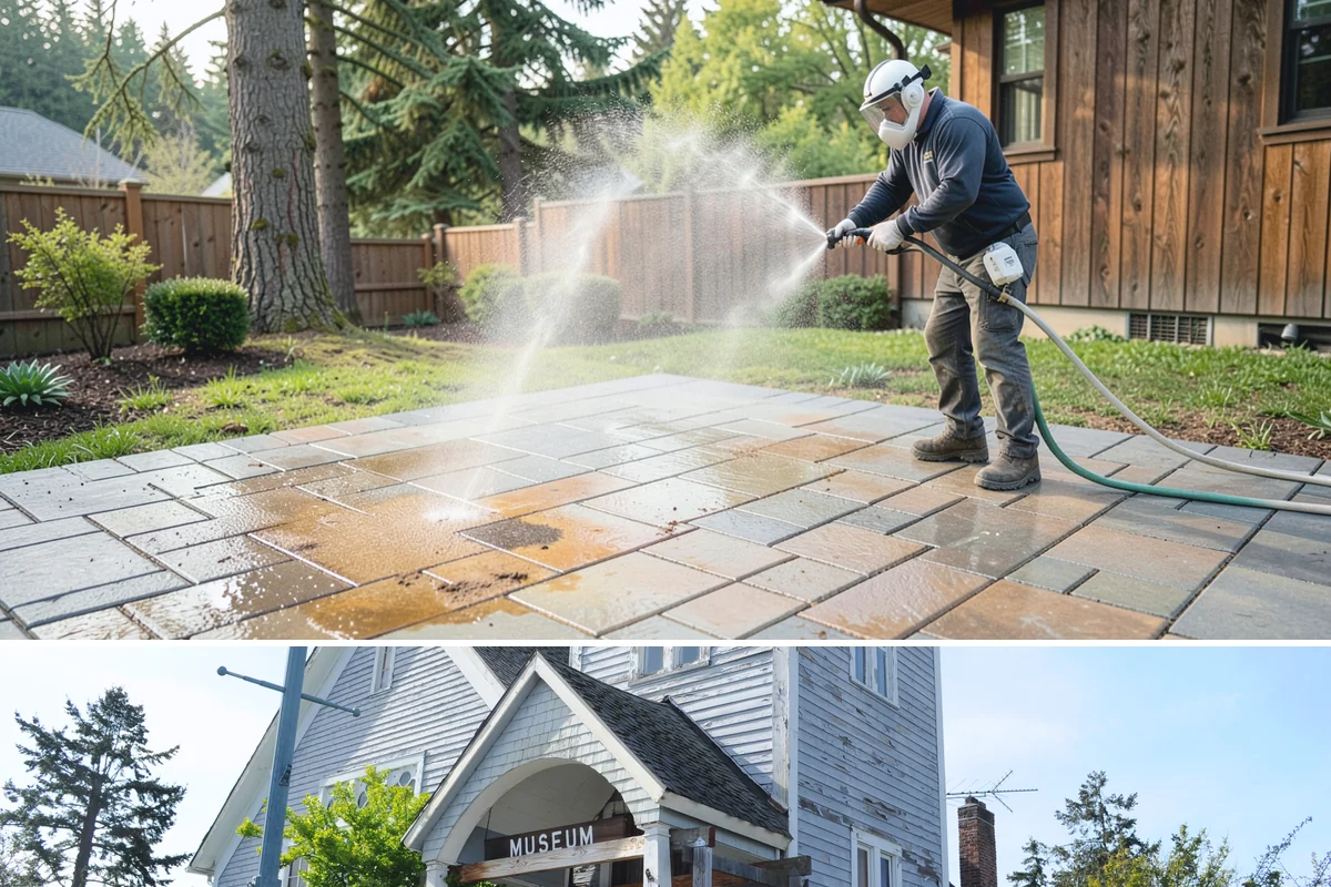 Garage Door Washing in Steilacoom, Pierce County, WA - Spring is ideal for clearing the heavy cedar and cottonwood pollen that coats doors after a wet Northwest winter.