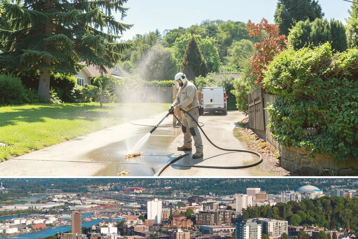 Garage Door Washing in Tacoma, Pierce County, WA - Spring is ideal for clearing the heavy cedar and cottonwood pollen that coats doors after a wet Northwest winter.