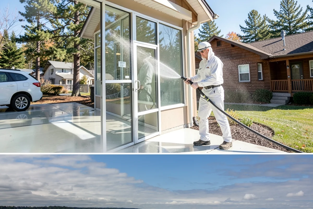 Garage Door Washing in University Place, Pierce County, WA - Spring is ideal for clearing the heavy cedar and cottonwood pollen that coats doors after a wet Northwest winter.