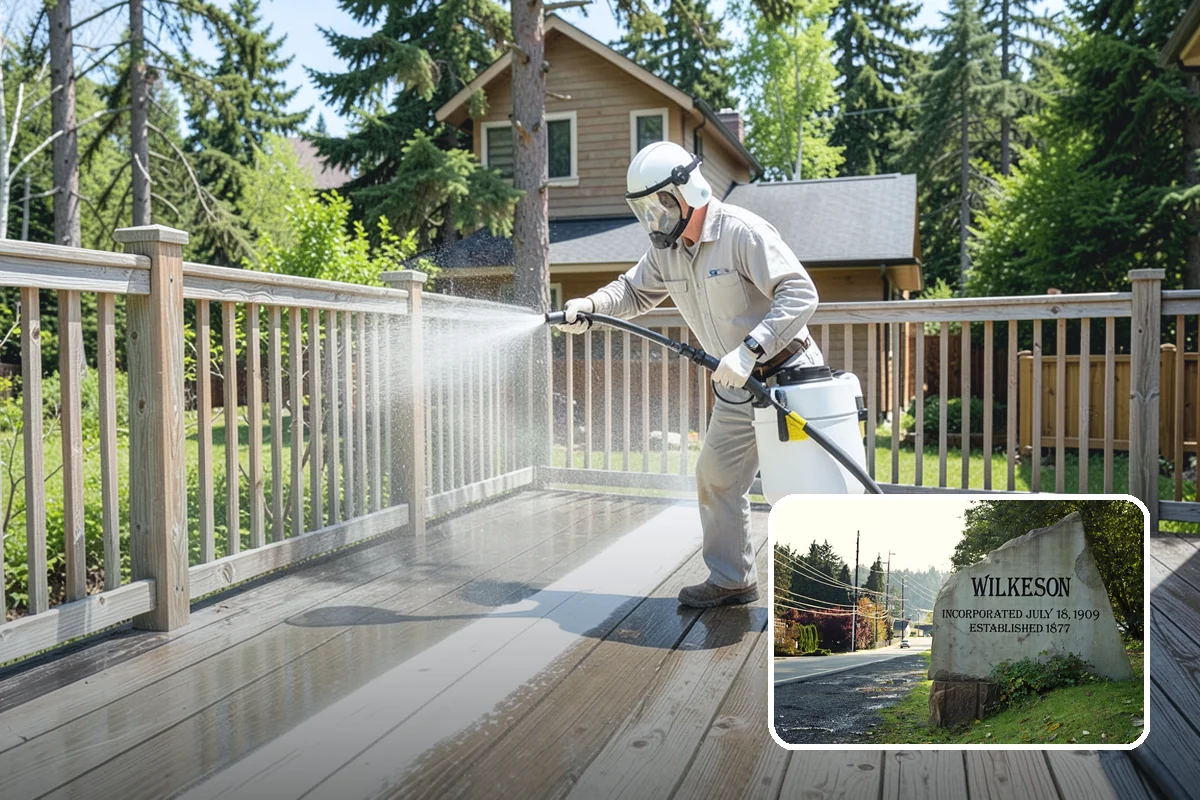 Garage Door Washing in Wilkeson, Pierce County, WA - Brightens the most prominent surface on your home's front elevation