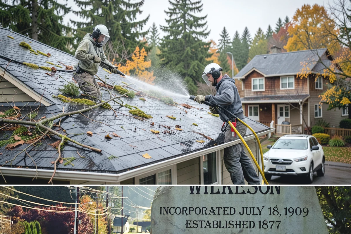 Garage Door Washing in Wilkeson, Pierce County, WA - Spring is ideal for clearing the heavy cedar and cottonwood pollen that coats doors after a wet Northwest winter.