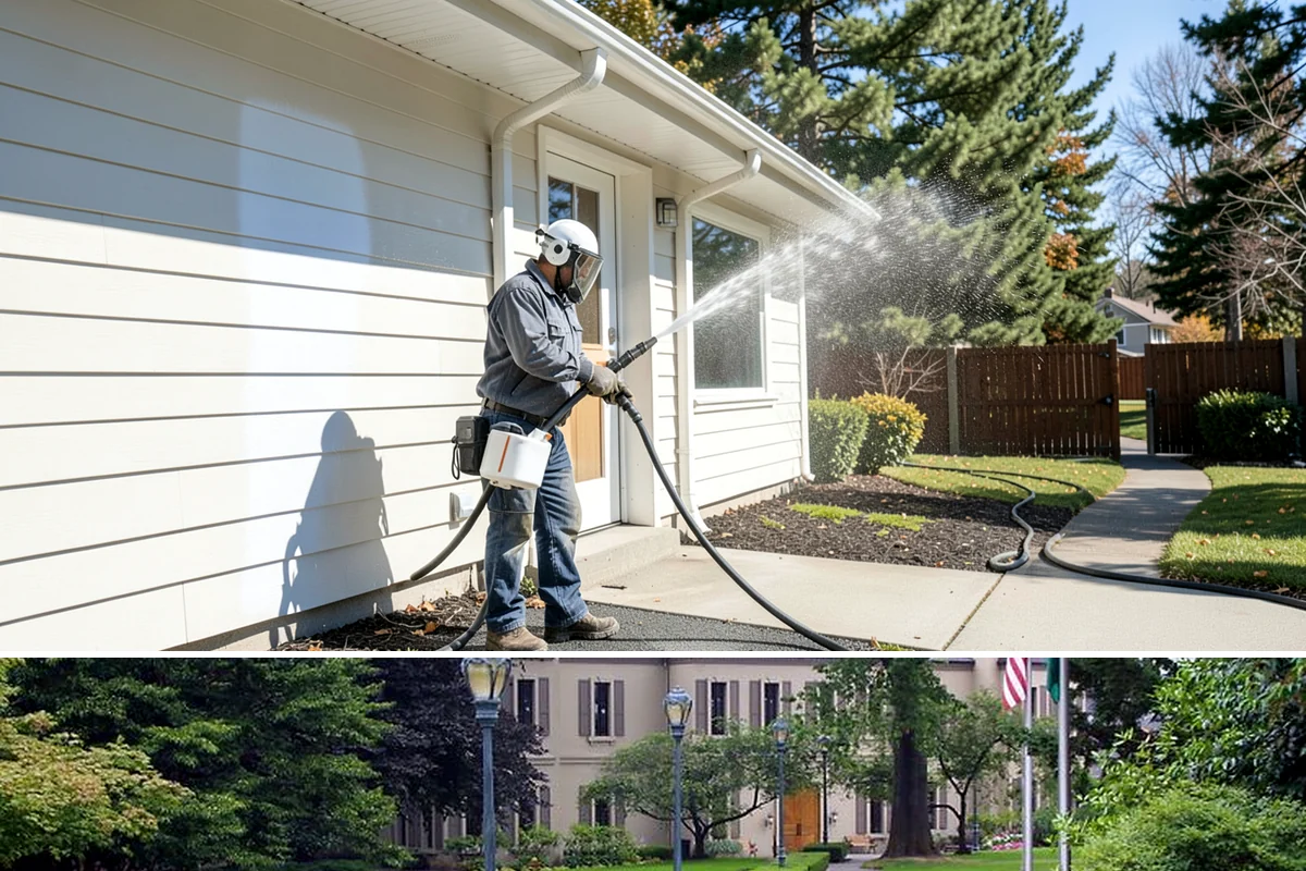 Garage Door Washing in Woodinville, King County, WA - Spring is ideal for clearing the heavy cedar and cottonwood pollen that coats doors after a wet Northwest winter.