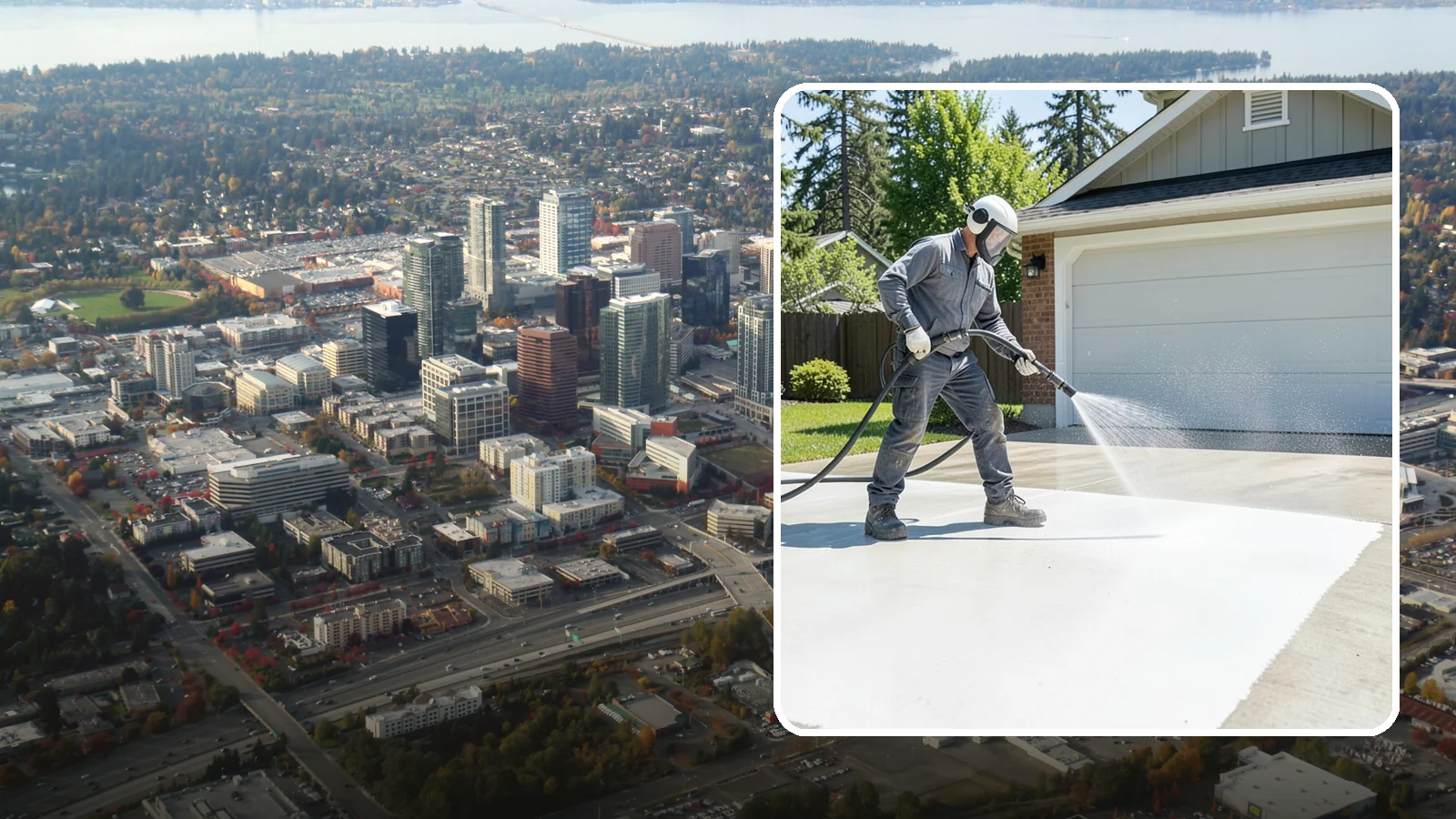 Garage Floor Cleaning in Bellevue, King County, WA - Deep-clean oil-soaked, dusty garage floors to a bright, safer surface ready for parking or coating.