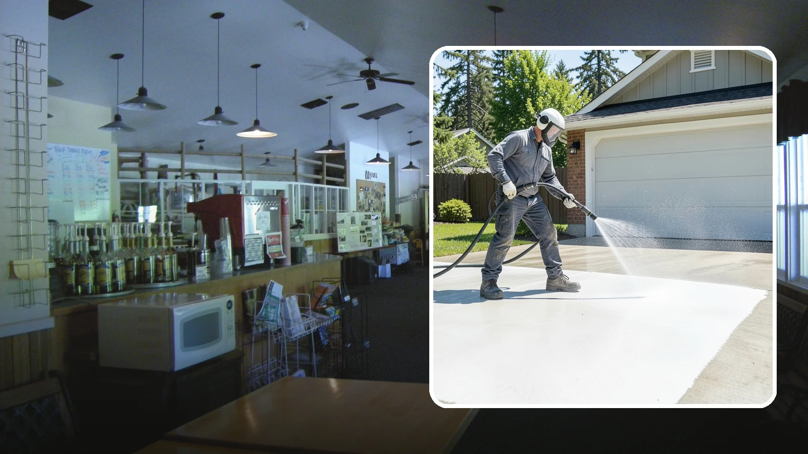 Garage Floor Cleaning in Black Diamond, King County, WA - Deep-clean oil-soaked, dusty garage floors to a bright, safer surface ready for parking or coating.