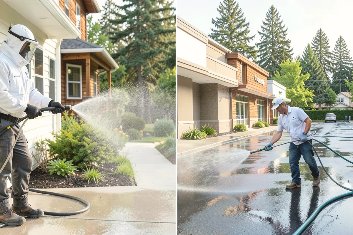 Garage Floor Cleaning in Black Diamond, King County, WA - Clear the floor and mask off walls and storage areas