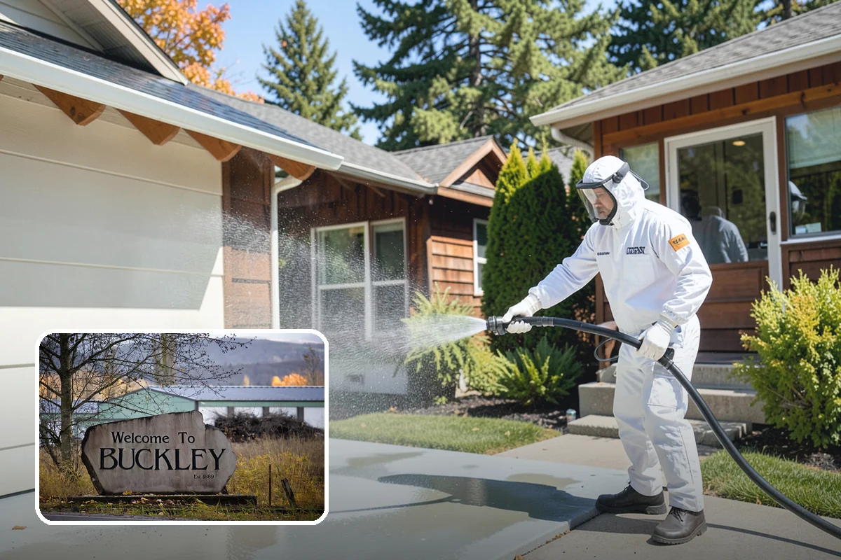 Garage Floor Cleaning in Buckley, Pierce County, WA - Cuts through years of oil, brake dust, and tracked-in road salt