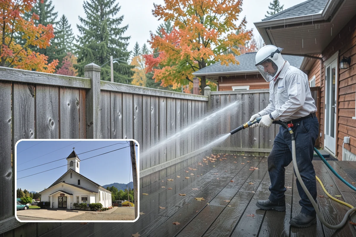 Garage Floor Cleaning in Concrete, Skagit County, WA - Cuts through years of oil, brake dust, and tracked-in road salt