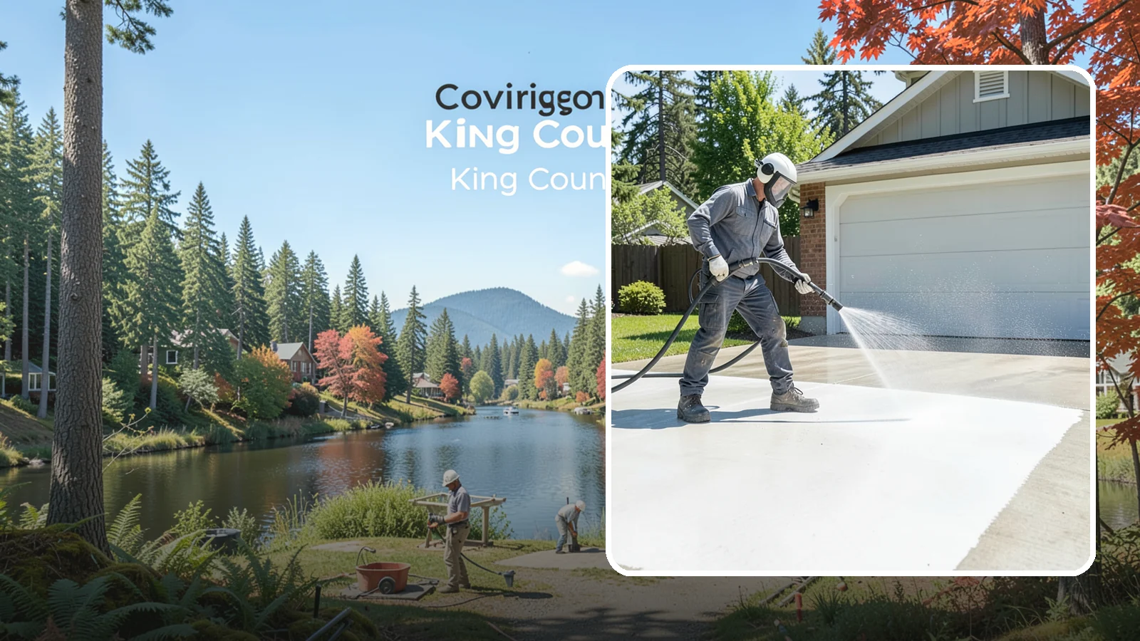 Garage Floor Cleaning in Covington, King County, WA - Deep-clean oil-soaked, dusty garage floors to a bright, safer surface ready for parking or coating.