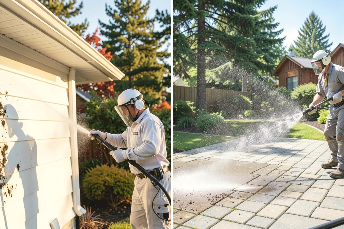 Garage Floor Cleaning in Covington, King County, WA - Clear the floor and mask off walls and storage areas