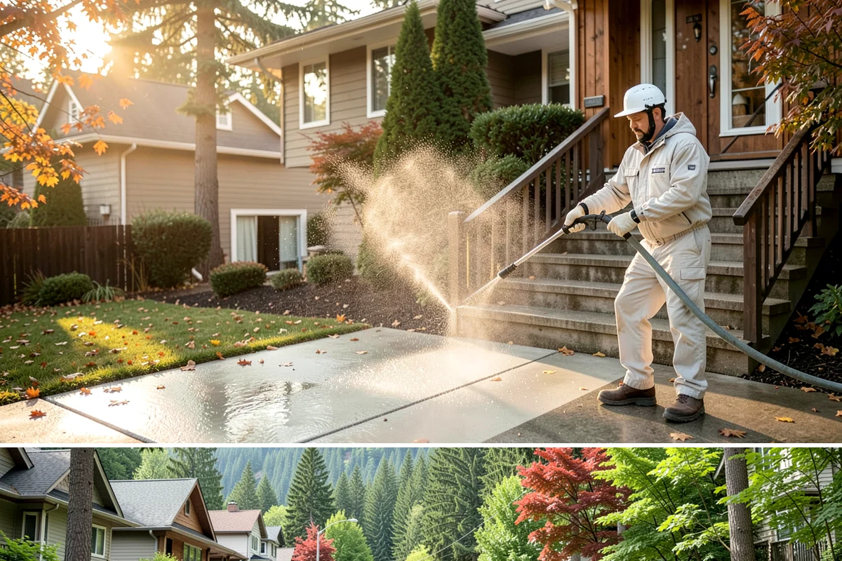 Garage Floor Cleaning in Darrington, Snohomish County, WA - Because a garage floor is sheltered, this service works year-round, though winter is popular when homeowners prep for coating...