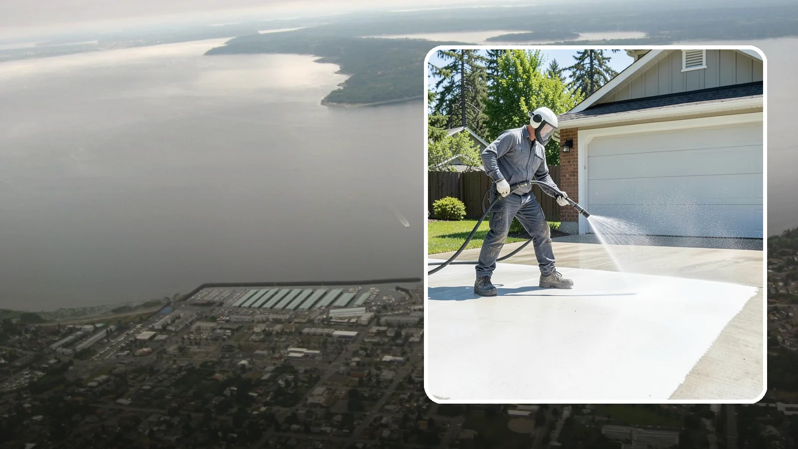 Garage Floor Cleaning in Des Moines, King County, WA - Deep-clean oil-soaked, dusty garage floors to a bright, safer surface ready for parking or coating.