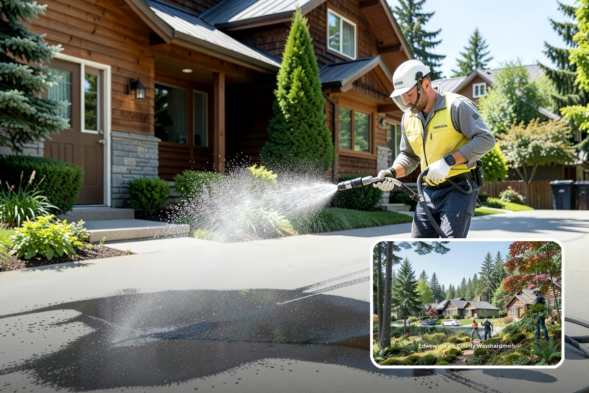 Garage Floor Cleaning in Edgewood, Pierce County, WA - Cuts through years of oil, brake dust, and tracked-in road salt