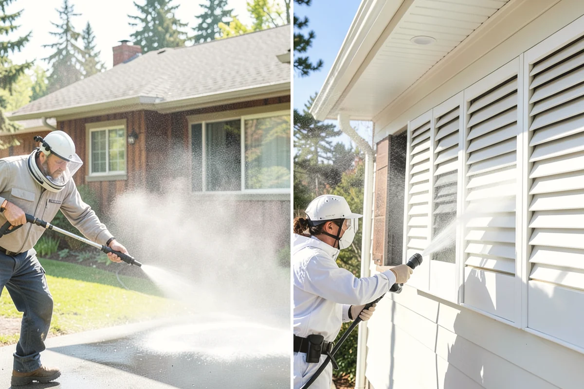 Garage Floor Cleaning in Edgewood, Pierce County, WA - Clear the floor and mask off walls and storage areas