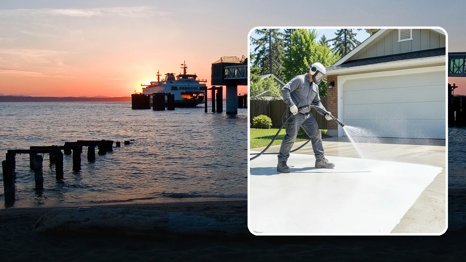 Garage Floor Cleaning in Edmonds, Snohomish County, WA - Deep-clean oil-soaked, dusty garage floors to a bright, safer surface ready for parking or coating.