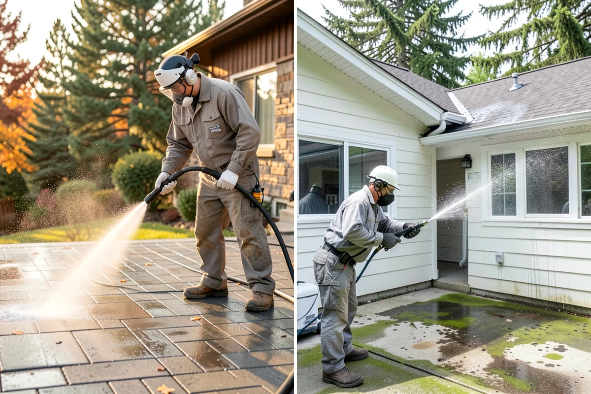 Garage Floor Cleaning in Enumclaw, King County, WA - Clear the floor and mask off walls and storage areas