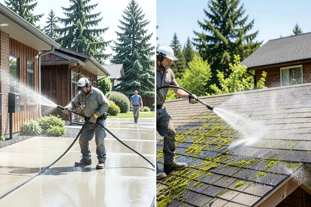 Garage Floor Cleaning in Federal Way, King County, WA - Clear the floor and mask off walls and storage areas