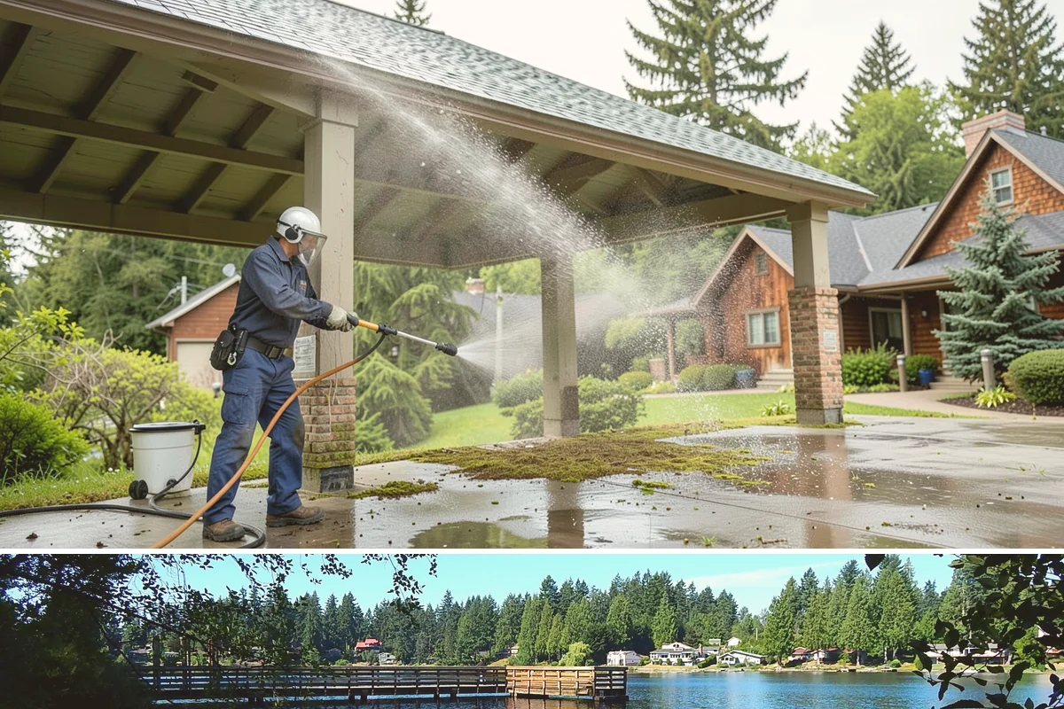 Garage Floor Cleaning in Federal Way, King County, WA - Because a garage floor is sheltered, this service works year-round, though winter is popular when homeowners prep for coating...