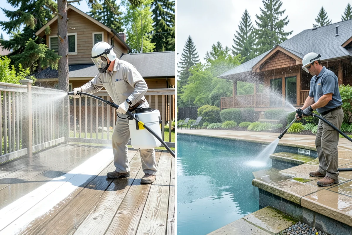 Garage Floor Cleaning in Gig Harbor, Pierce County, WA - Clear the floor and mask off walls and storage areas