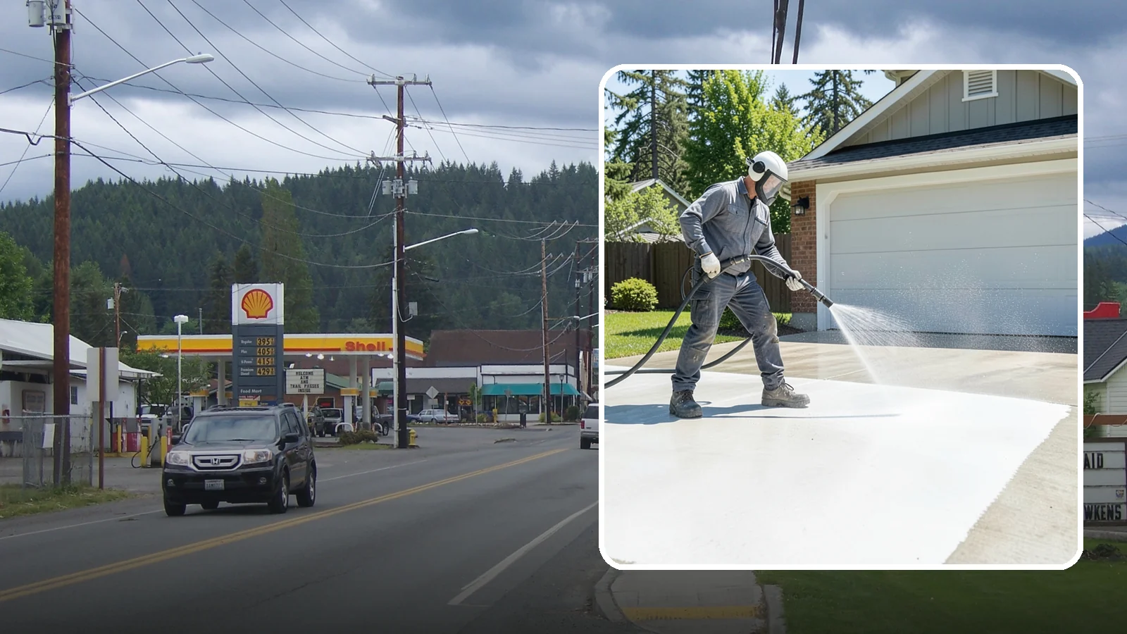 Garage Floor Cleaning in Granite Falls, Snohomish County, WA - Deep-clean oil-soaked, dusty garage floors to a bright, safer surface ready for parking or coating.