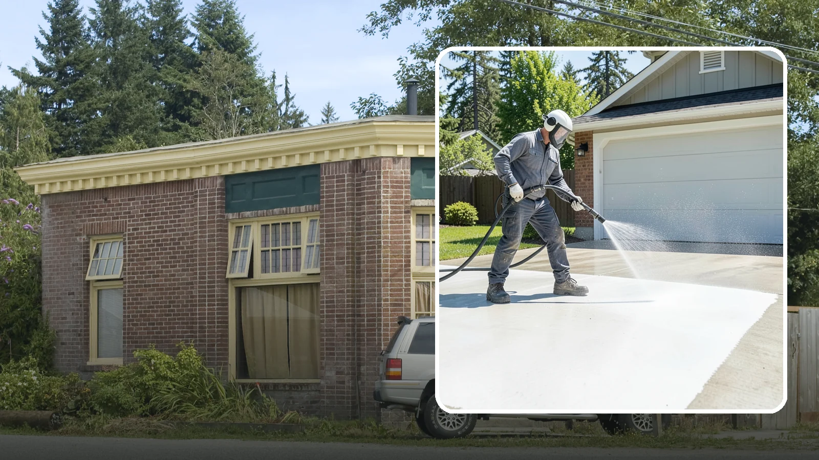 Garage Floor Cleaning in Hamilton, Skagit County, WA - Deep-clean oil-soaked, dusty garage floors to a bright, safer surface ready for parking or coating.