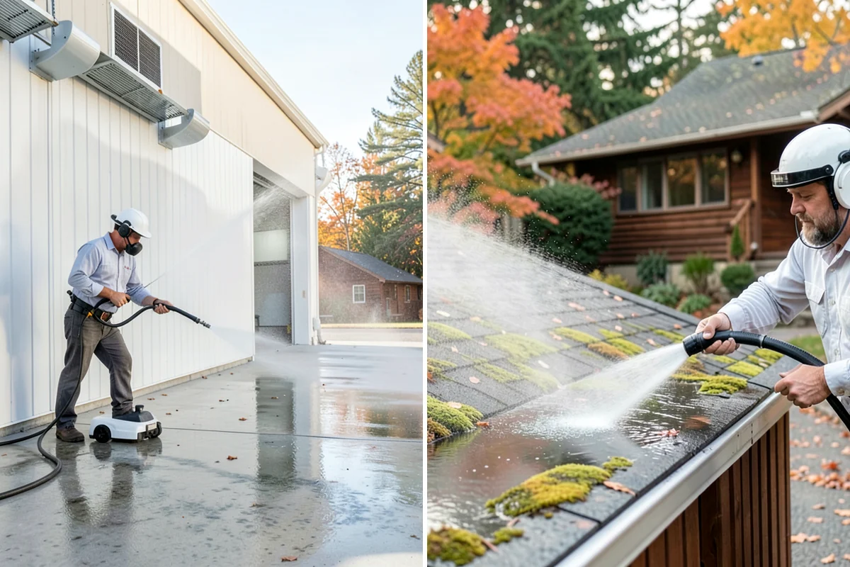 Garage Floor Cleaning in Hunts Point, King County, WA - Clear the floor and mask off walls and storage areas