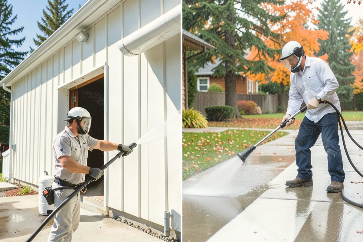 Garage Floor Cleaning in Index, Snohomish County, WA - Clear the floor and mask off walls and storage areas