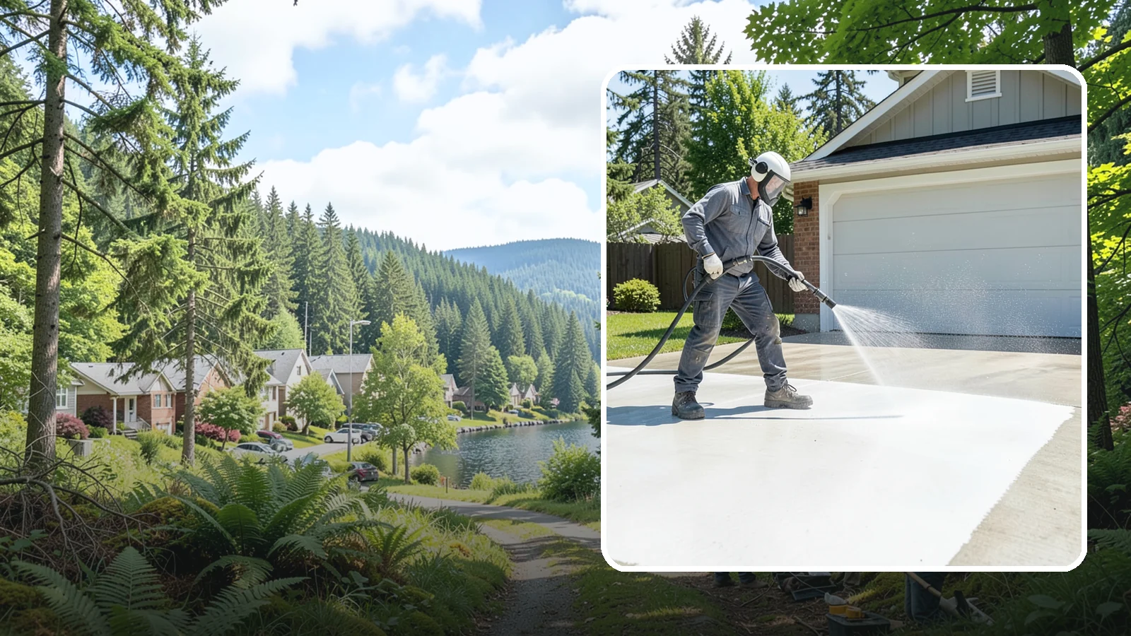Garage Floor Cleaning in Lake Forest Park, King County, WA - Deep-clean oil-soaked, dusty garage floors to a bright, safer surface ready for parking or coating.
