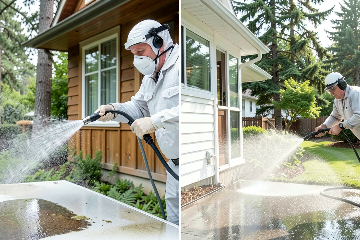 Garage Floor Cleaning in Lake Forest Park, King County, WA - Clear the floor and mask off walls and storage areas