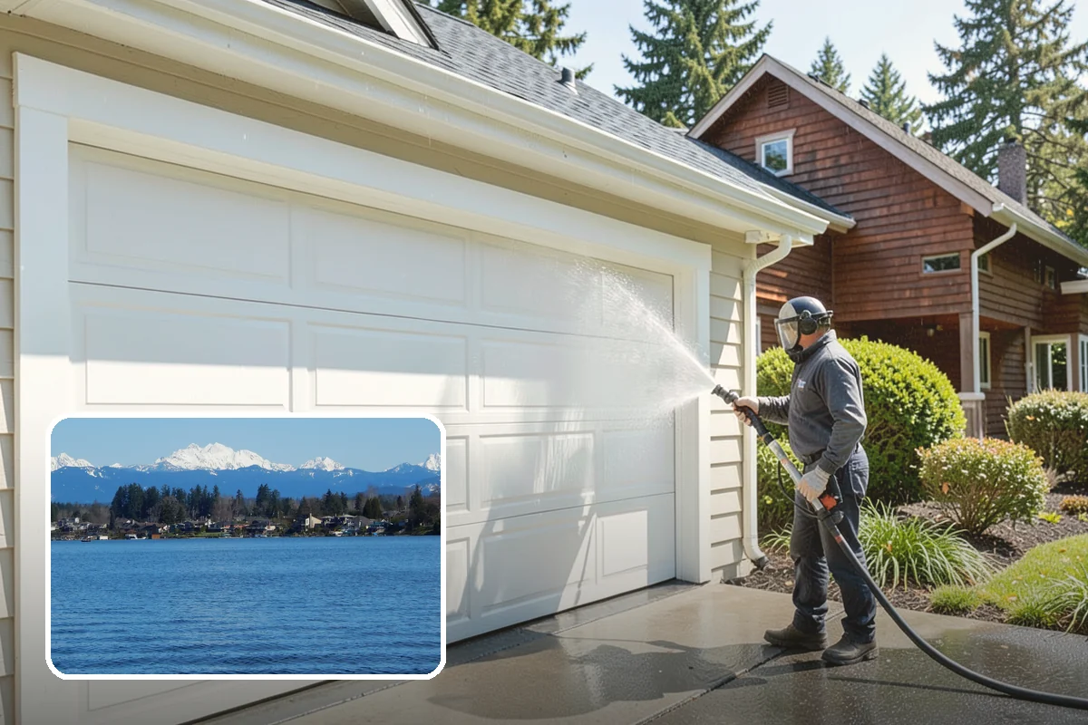 Garage Floor Cleaning in Lake Stevens, Snohomish County, WA - Cuts through years of oil, brake dust, and tracked-in road salt