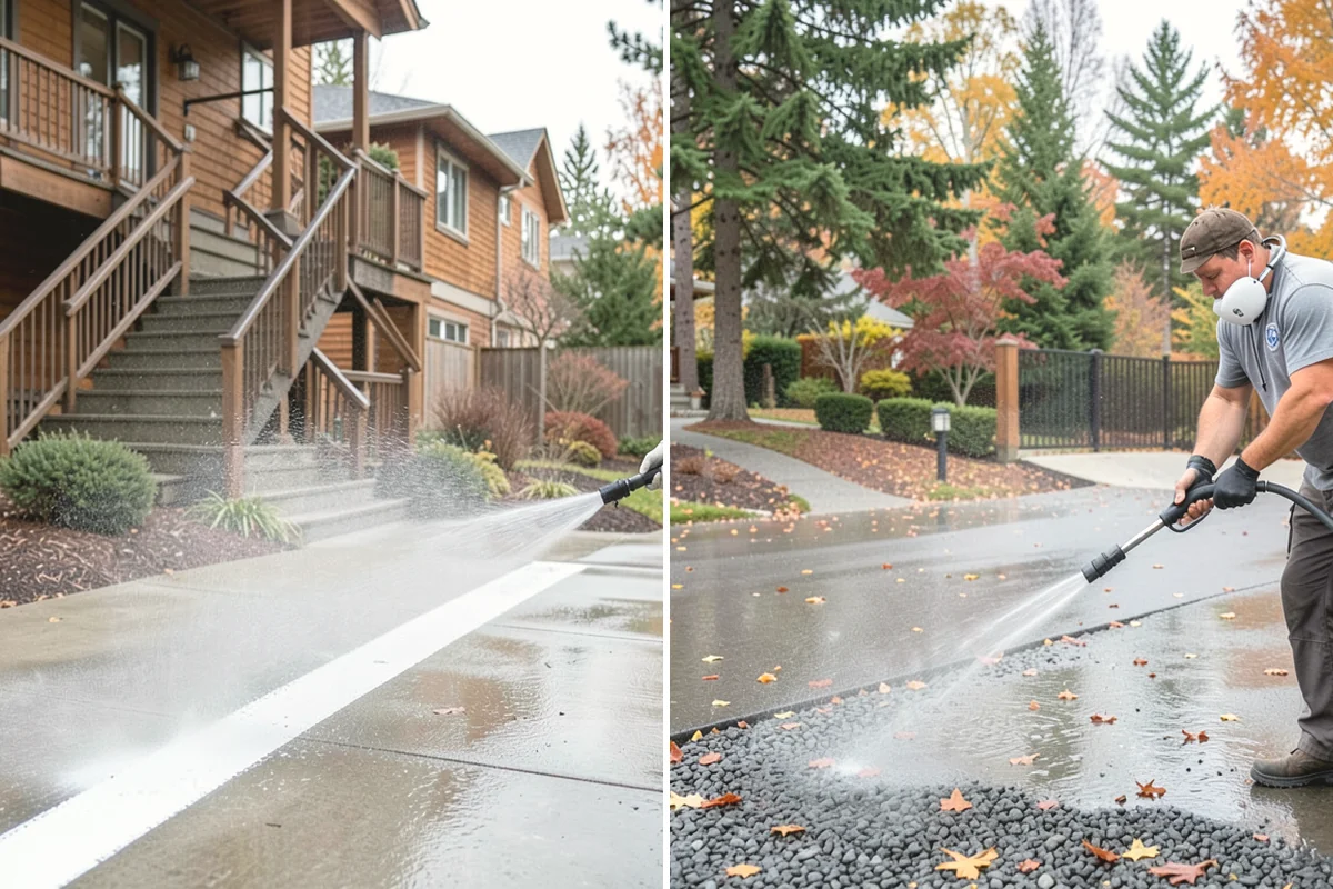 Garage Floor Cleaning in Lake Stevens, Snohomish County, WA - Clear the floor and mask off walls and storage areas