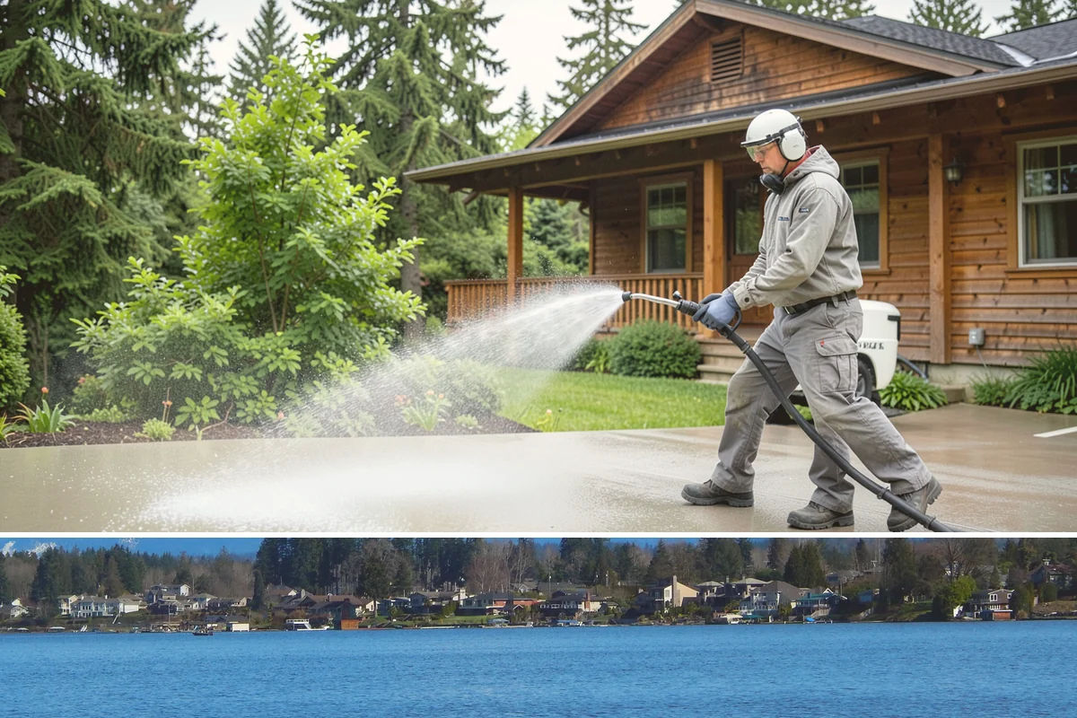 Garage Floor Cleaning in Lake Stevens, Snohomish County, WA - Because a garage floor is sheltered, this service works year-round, though winter is popular when homeowners prep for coating...