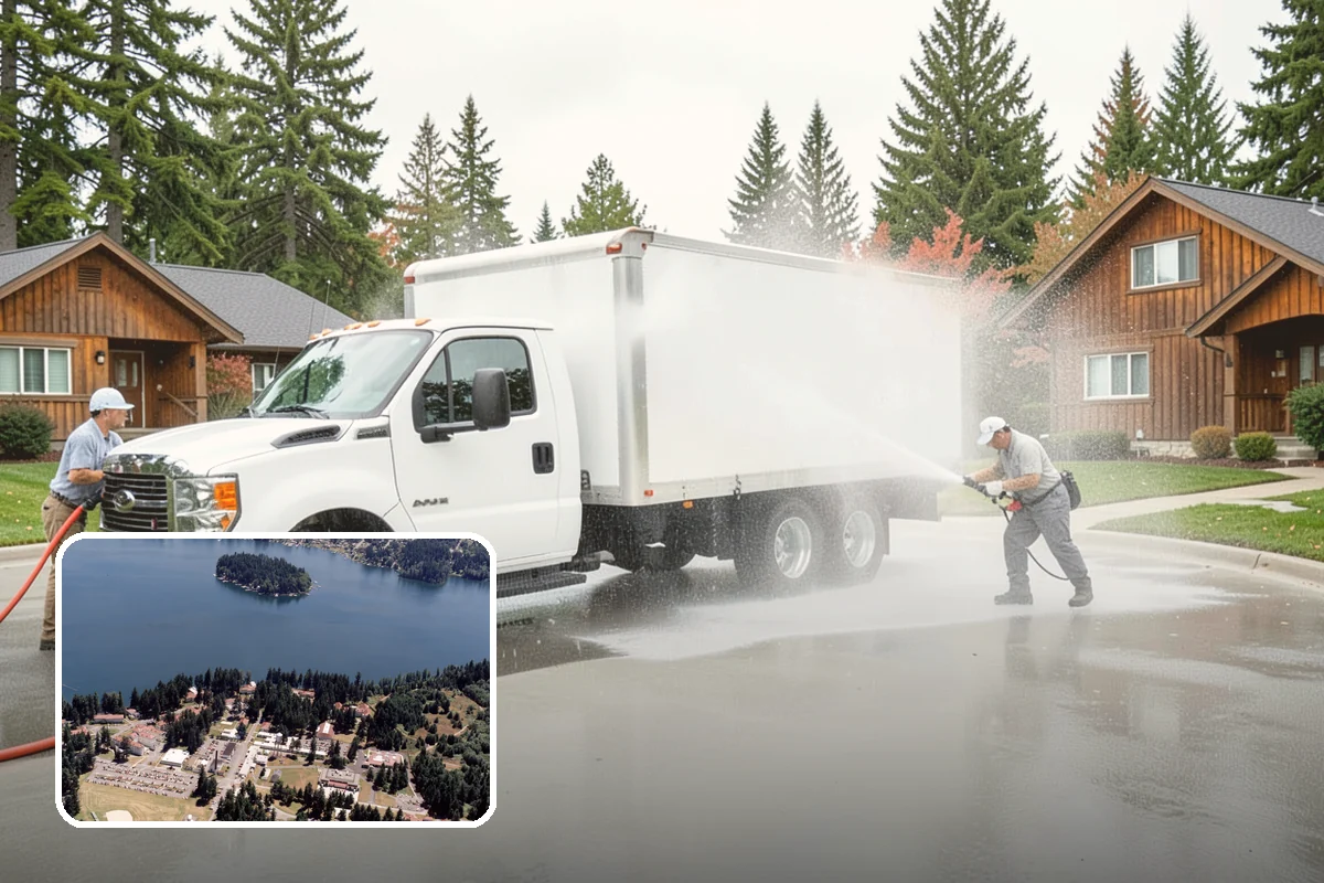 Garage Floor Cleaning in Lakewood, Pierce County, WA - Cuts through years of oil, brake dust, and tracked-in road salt