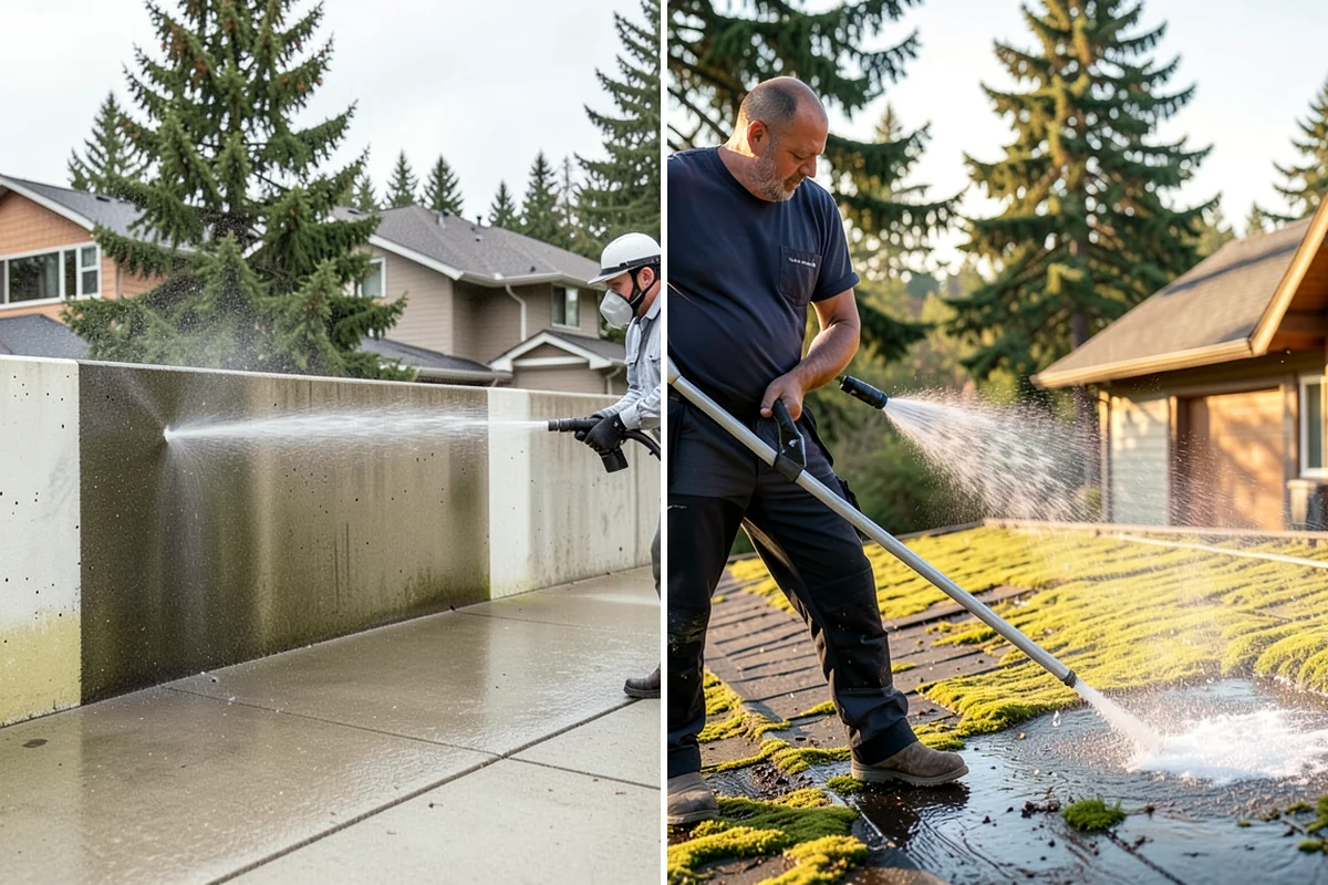 Garage Floor Cleaning in Lyman, Skagit County, WA - Clear the floor and mask off walls and storage areas