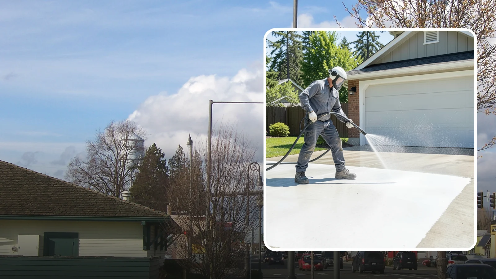 Garage Floor Cleaning in Marysville, Snohomish County, WA - Deep-clean oil-soaked, dusty garage floors to a bright, safer surface ready for parking or coating.
