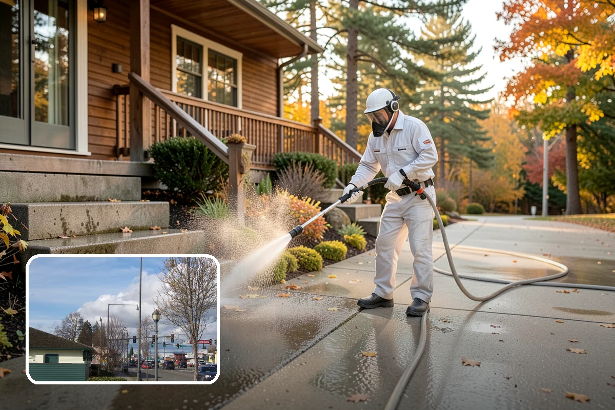 Garage Floor Cleaning in Marysville, Snohomish County, WA - Cuts through years of oil, brake dust, and tracked-in road salt