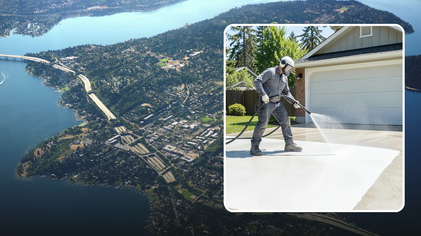 Garage Floor Cleaning in Mercer Island, King County, WA - Deep-clean oil-soaked, dusty garage floors to a bright, safer surface ready for parking or coating.