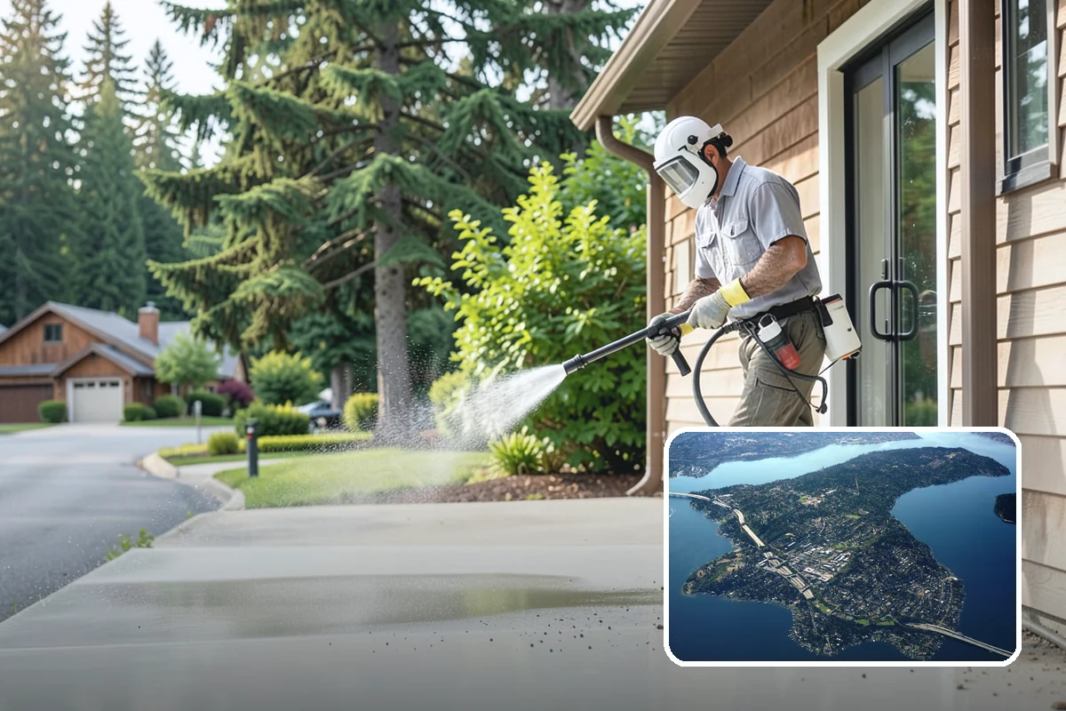 Garage Floor Cleaning in Mercer Island, King County, WA - Cuts through years of oil, brake dust, and tracked-in road salt