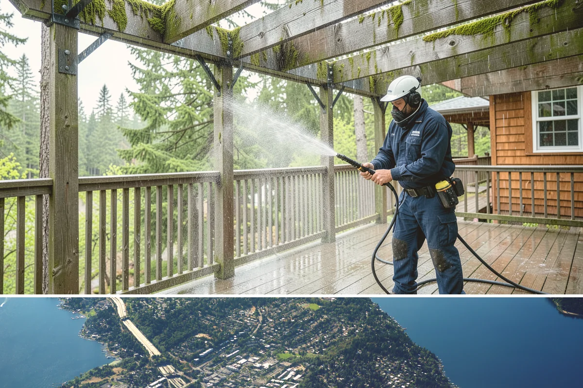 Garage Floor Cleaning in Mercer Island, King County, WA - Because a garage floor is sheltered, this service works year-round, though winter is popular when homeowners prep for coating...